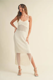 The Beachside Crochet Midi Dress