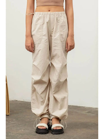 KHAKI DRAWSTRING PANTS