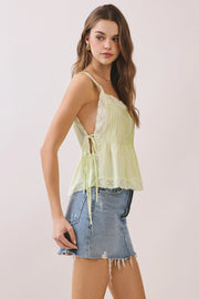 Lime Whisper Lace Tank