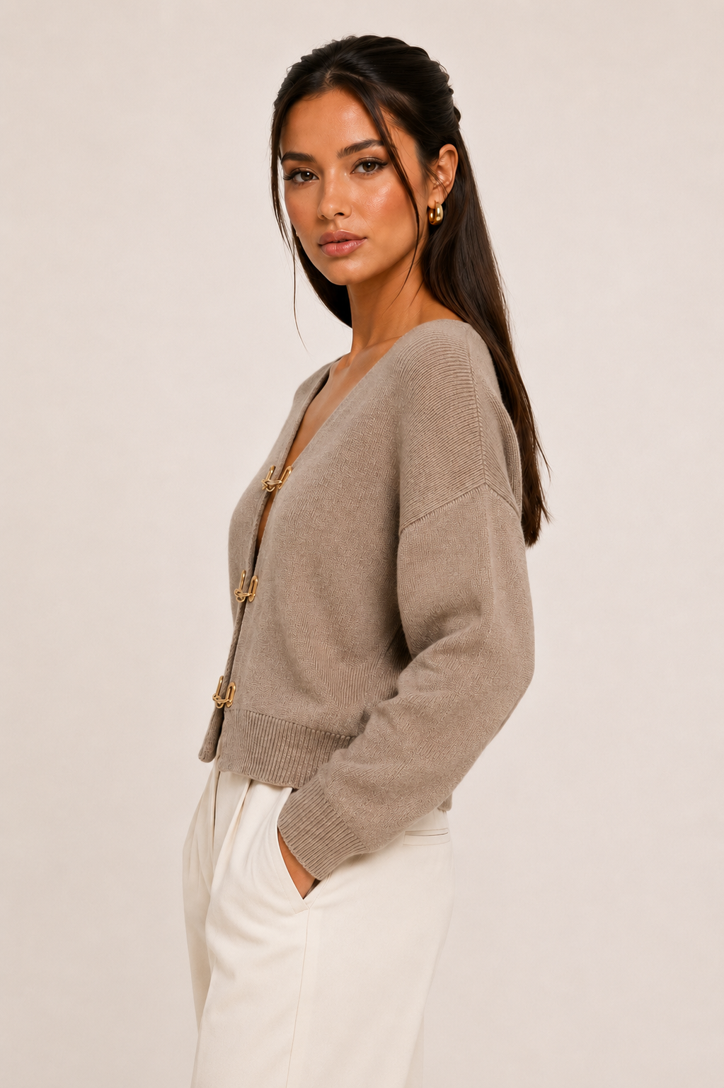 Gilded Link Knit Cardigan