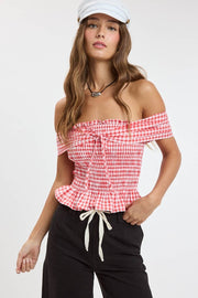 Cherry Picnic Ruffle Top