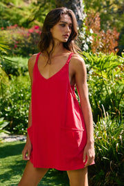 Sunny Days Pocket Romper - Red