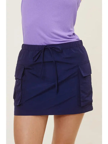 NAVY CARGO SKIRT