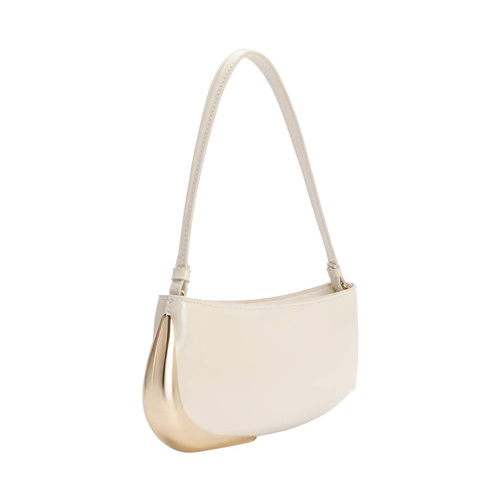 Sade Ivory Recycled Vegan Leather Shoulder Bag