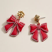 Merry Bow Enamel Earrings