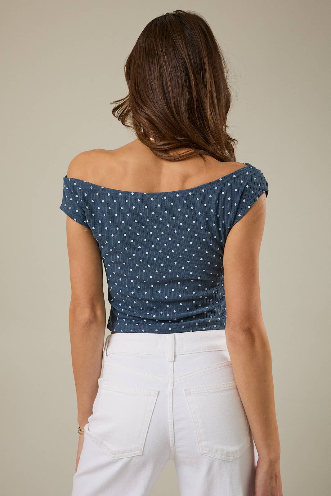 Midnight Dot Off-Shoulder Top – Latch Boutique