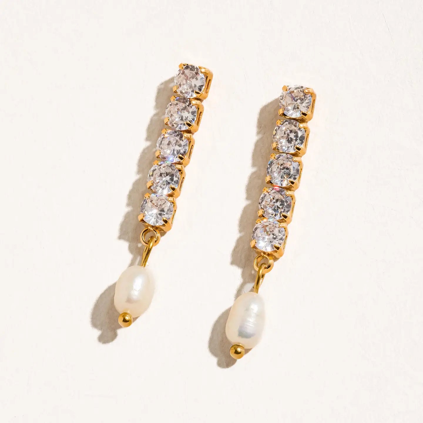 Selene CZ Pearl Drop Earrings