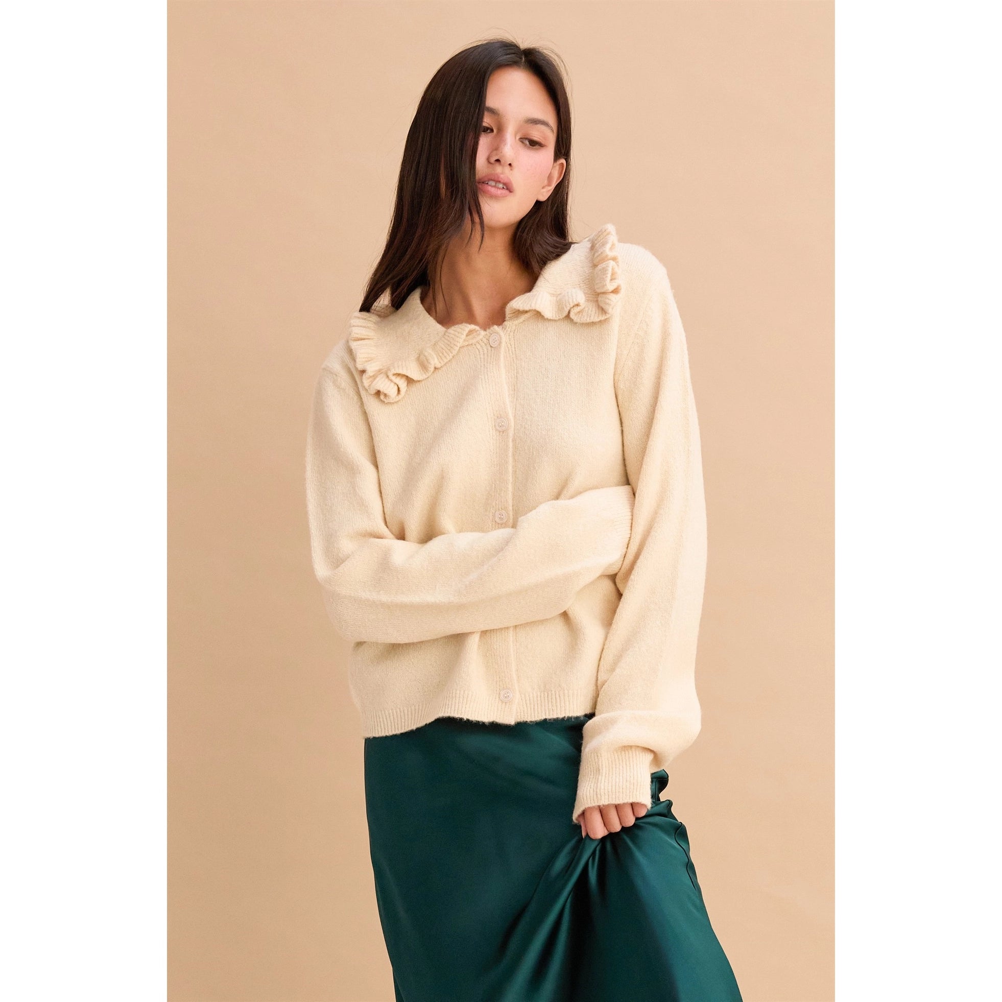 The Fleur Ruffle Cardigan