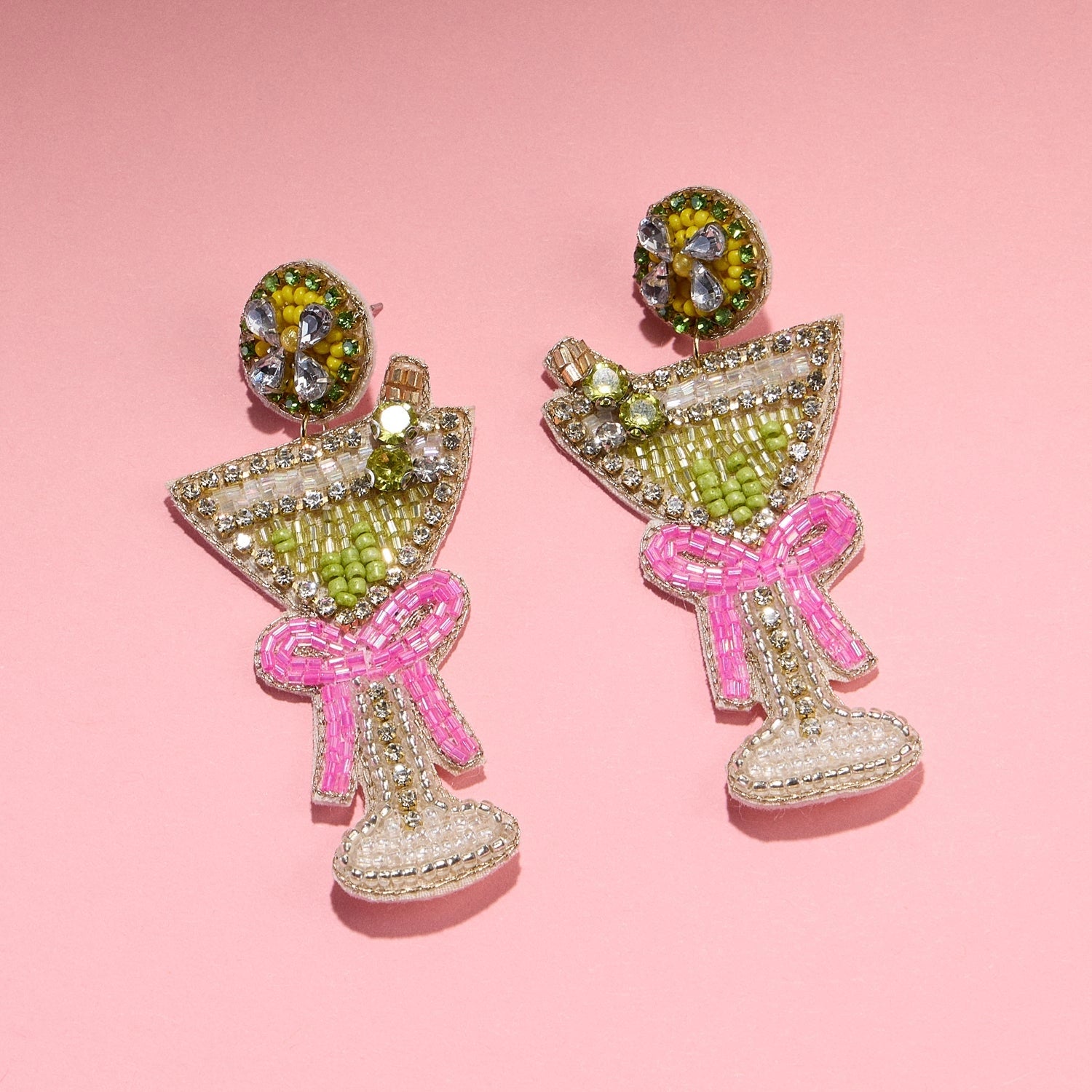 Cheers Beaded Martini Earrings 🍸
