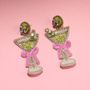 Cheers Beaded Martini Earrings 🍸