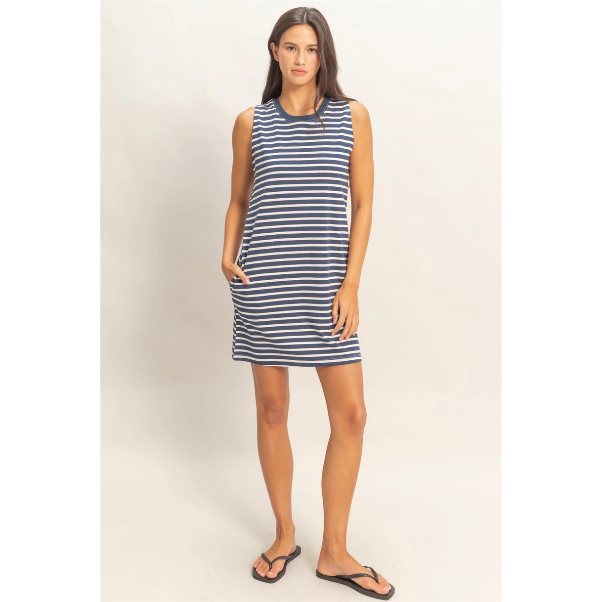 Navy Stripe Mini Dress
