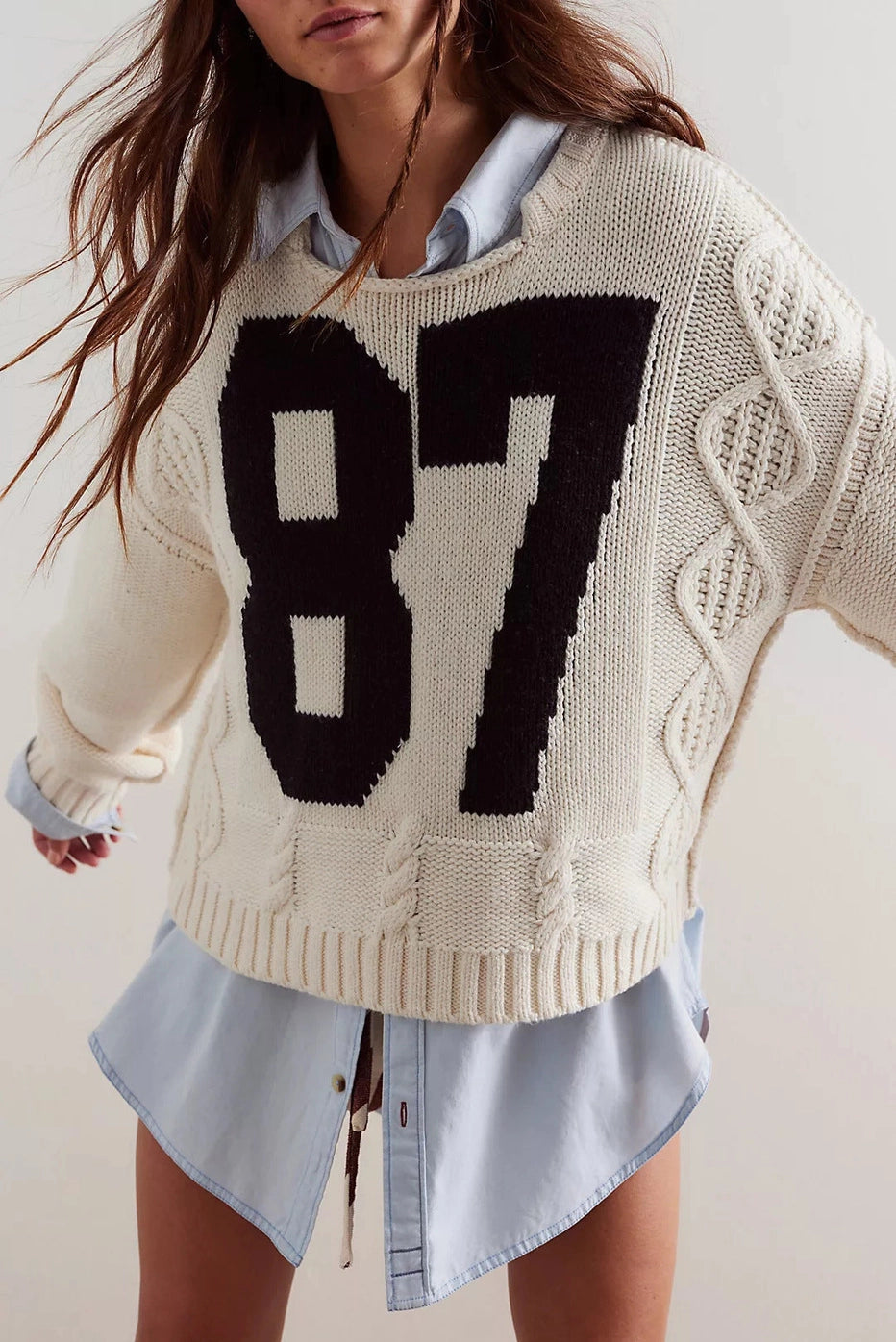 Varsity ‘87’ Knit in Ivory
