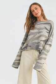 Callie Camo Knit Sweater