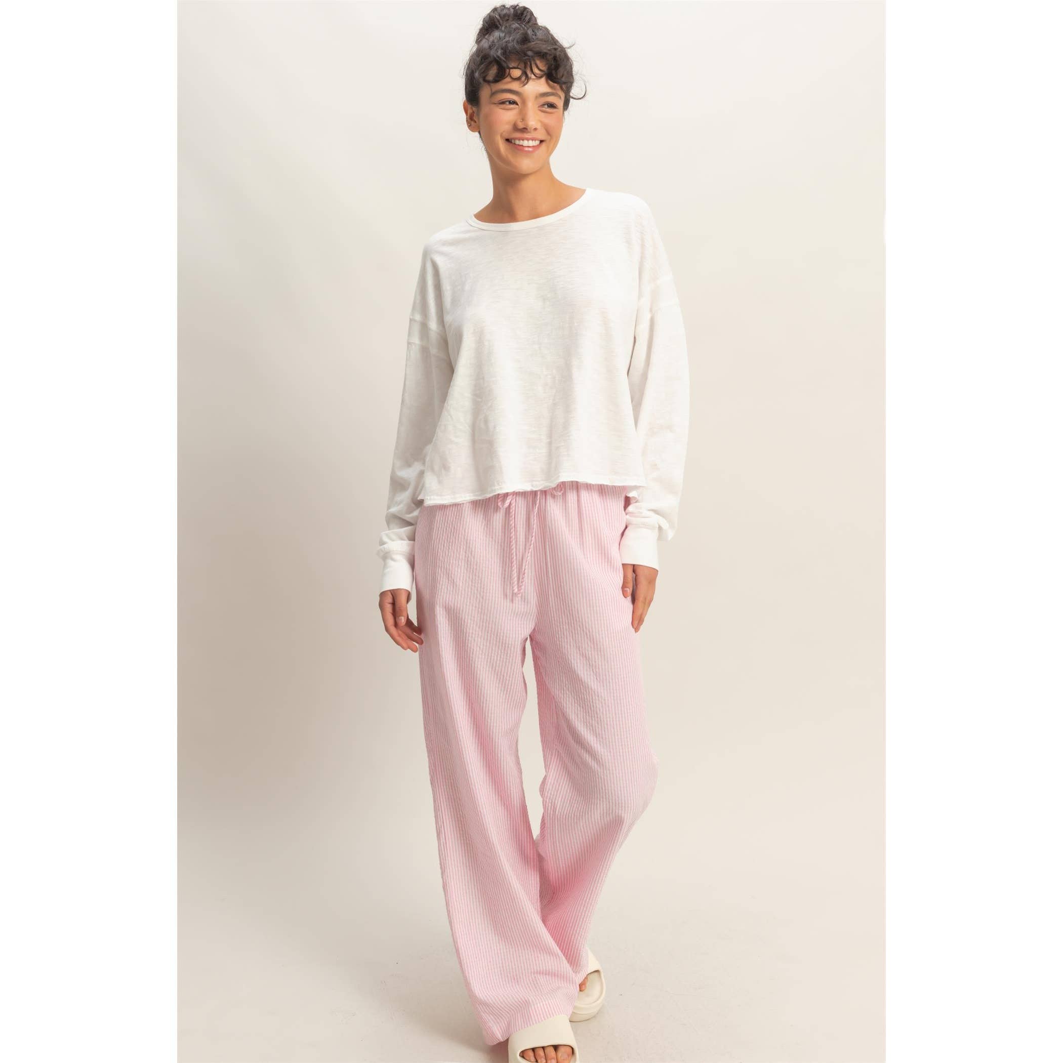 Blush Breeze Wide Leg Pants