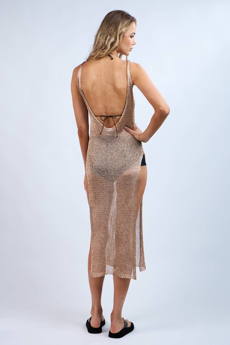 Golden Glow Mesh Cover-Up