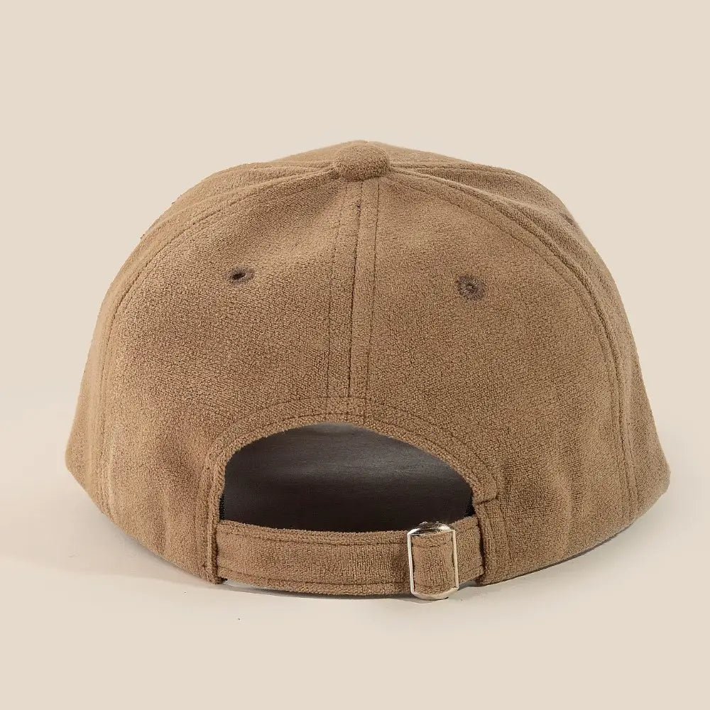 Beige Suede Baseball Cap