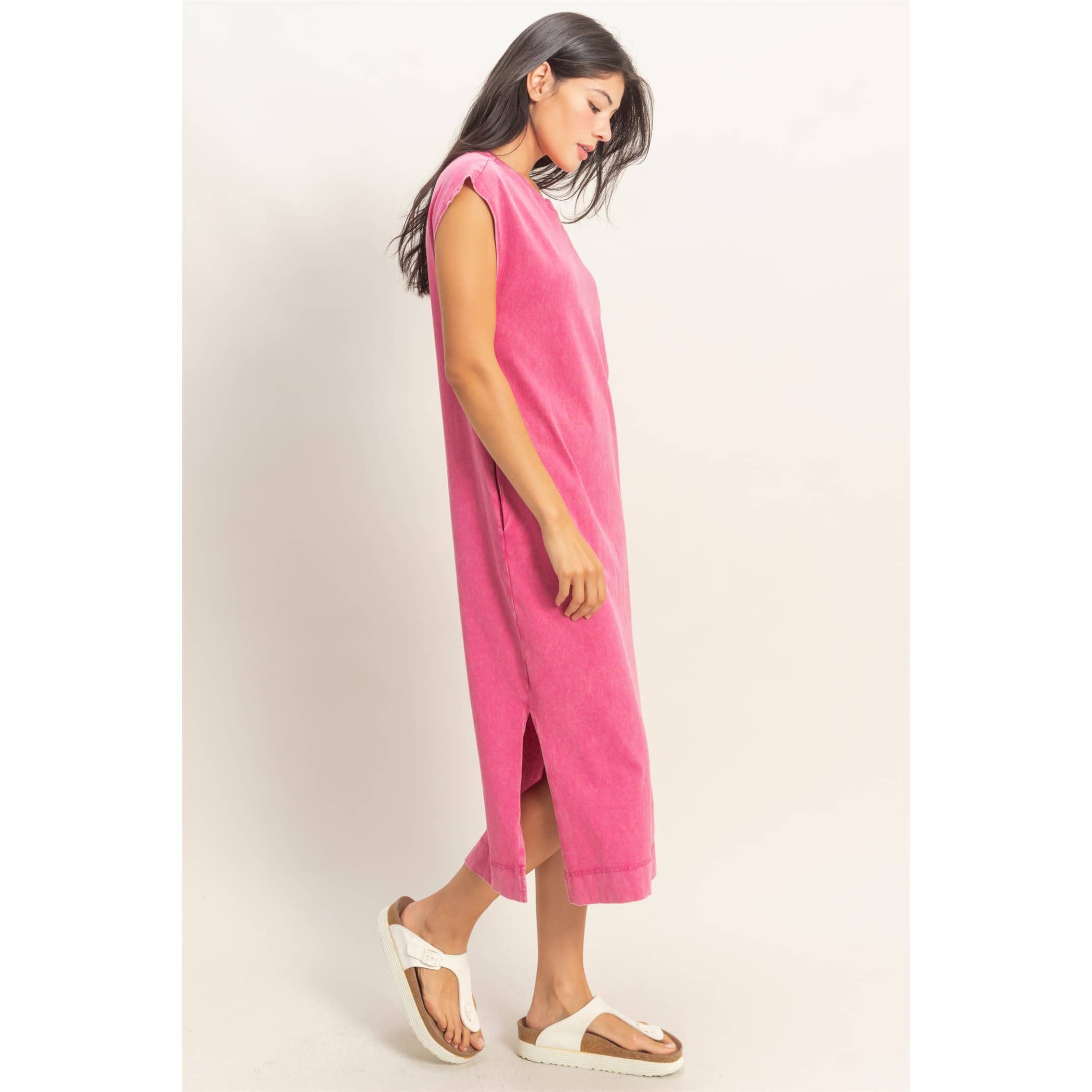 Soft Escape Midi Dress - Pink