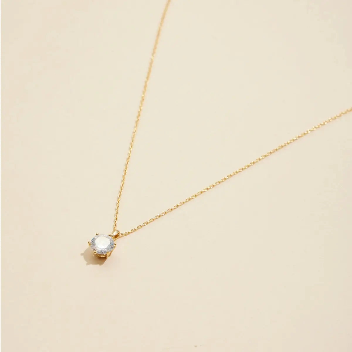Solitaire Charm Gold Dip Necklace