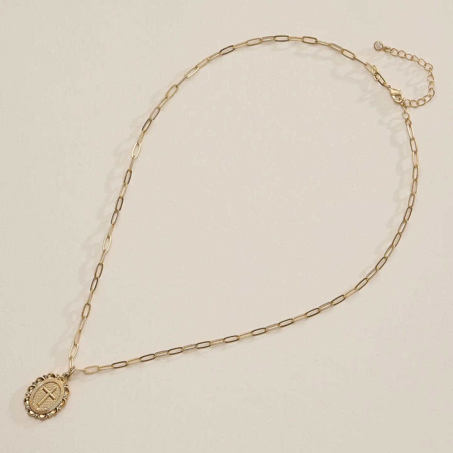 Grace Paperclip Cross Necklace