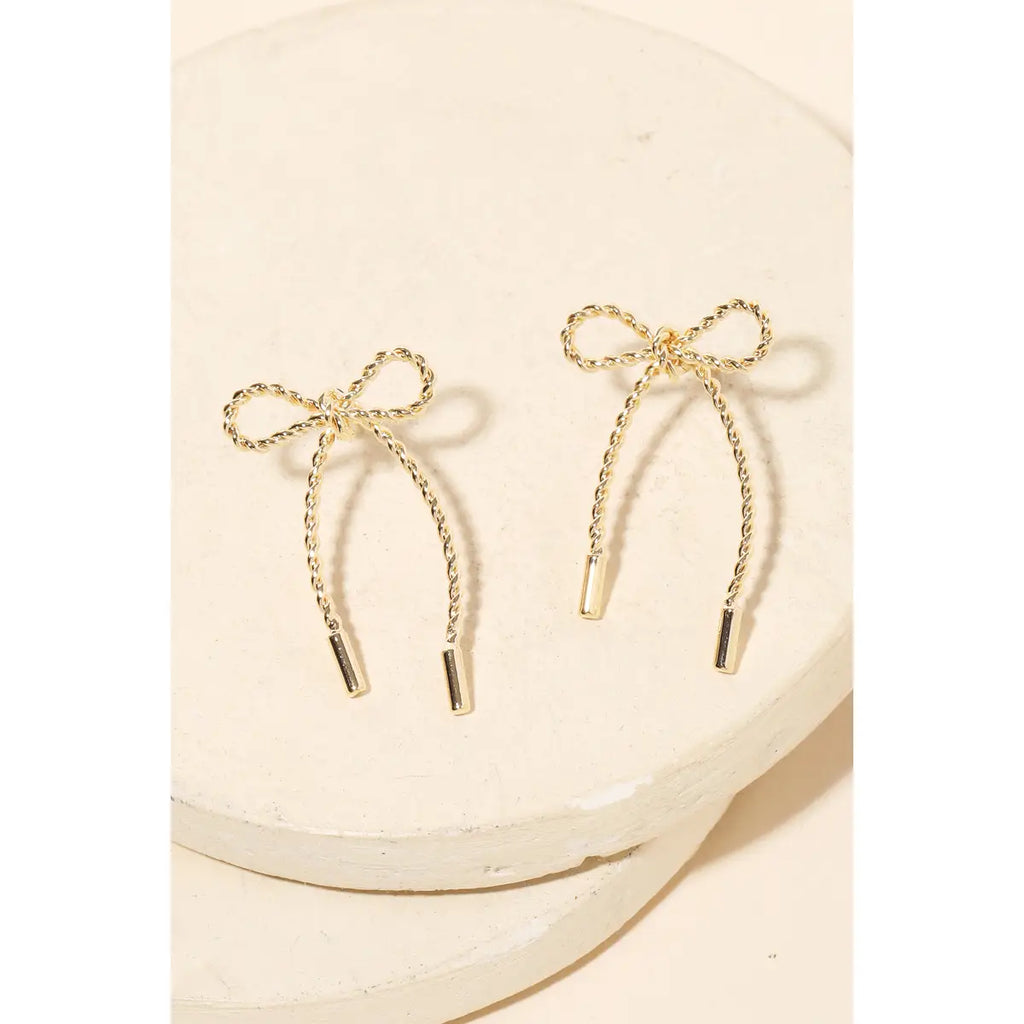 GOLD BOW TIE EARRING