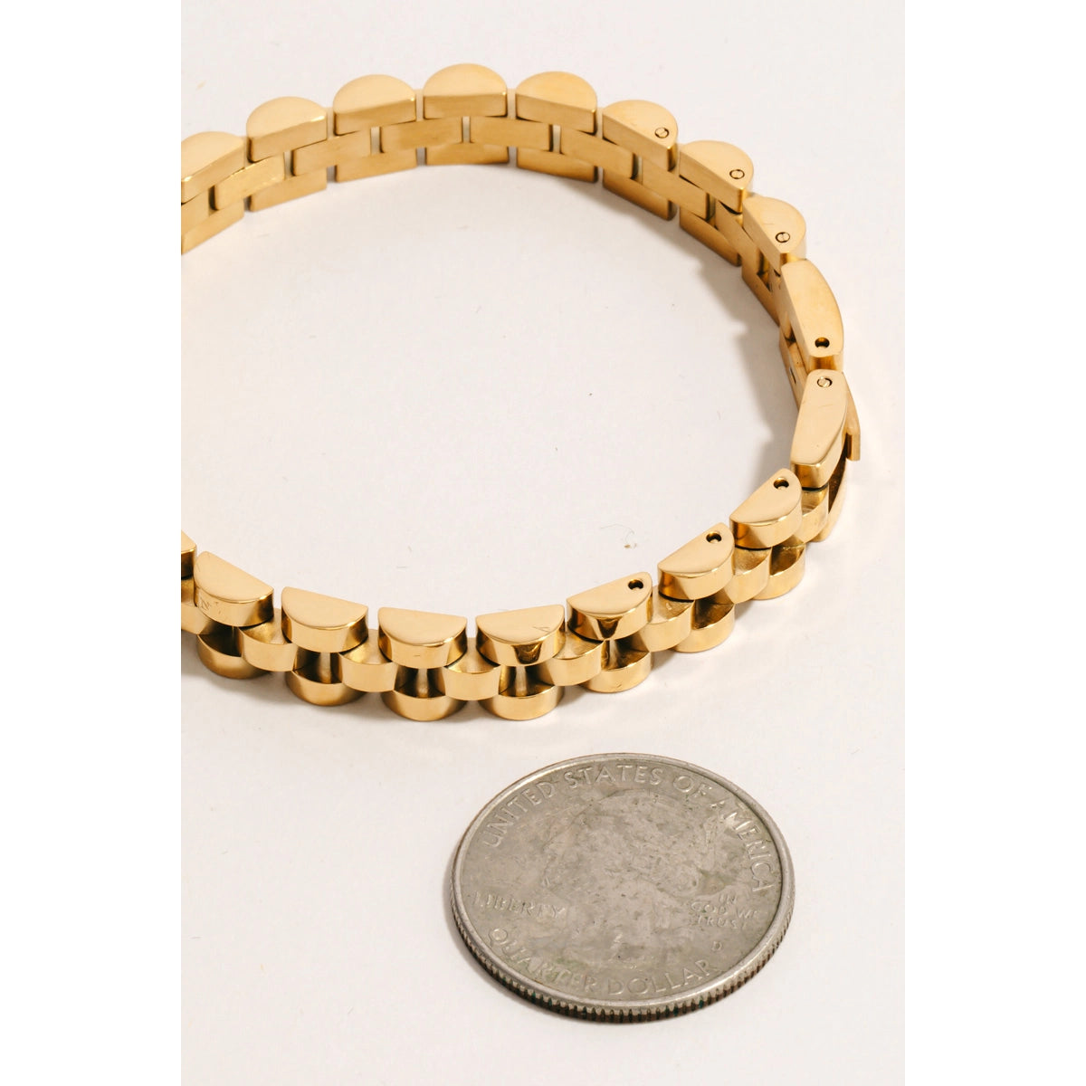 Time Out Rounded Gold Watch Bracelet