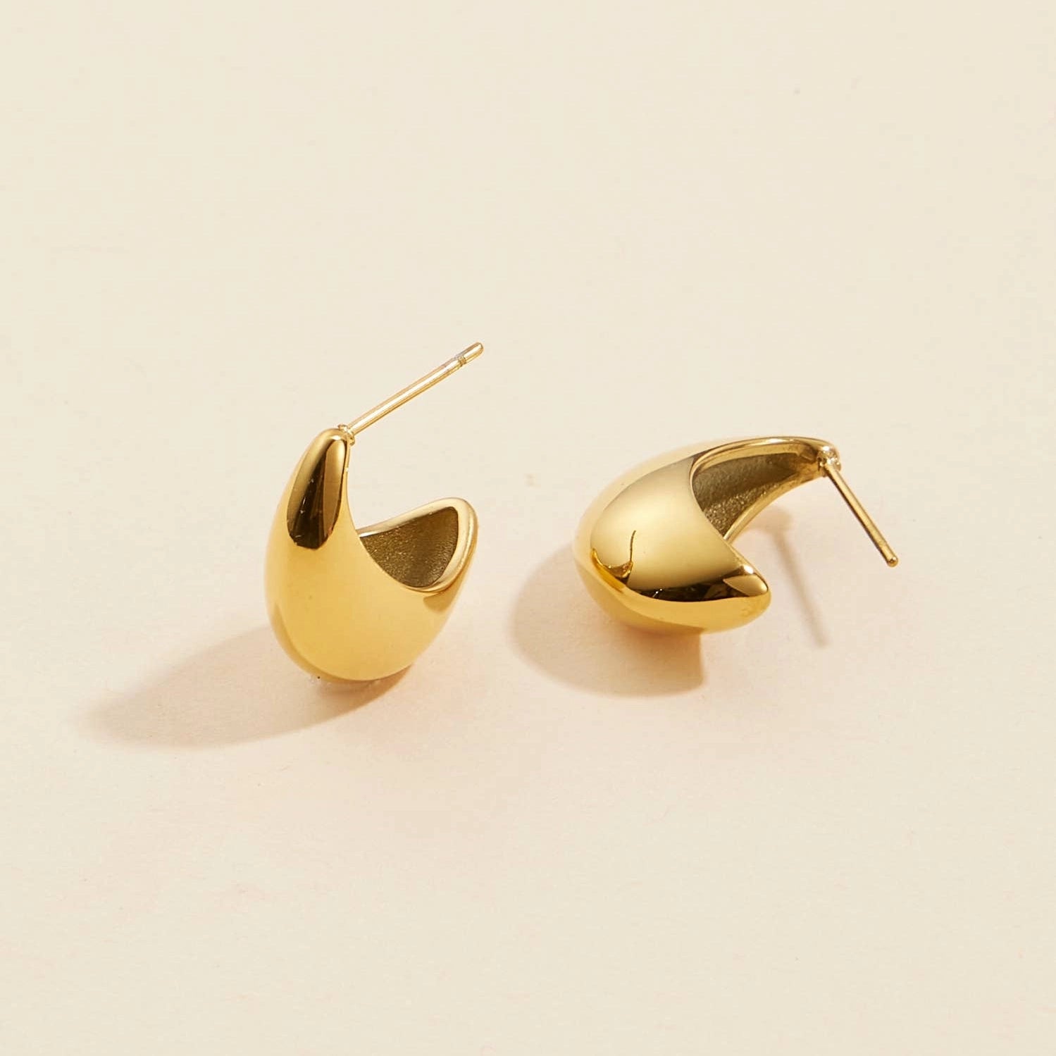 Golden Dewdrop Huggie Earrings