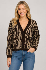 Brown Zebra Cardigan
