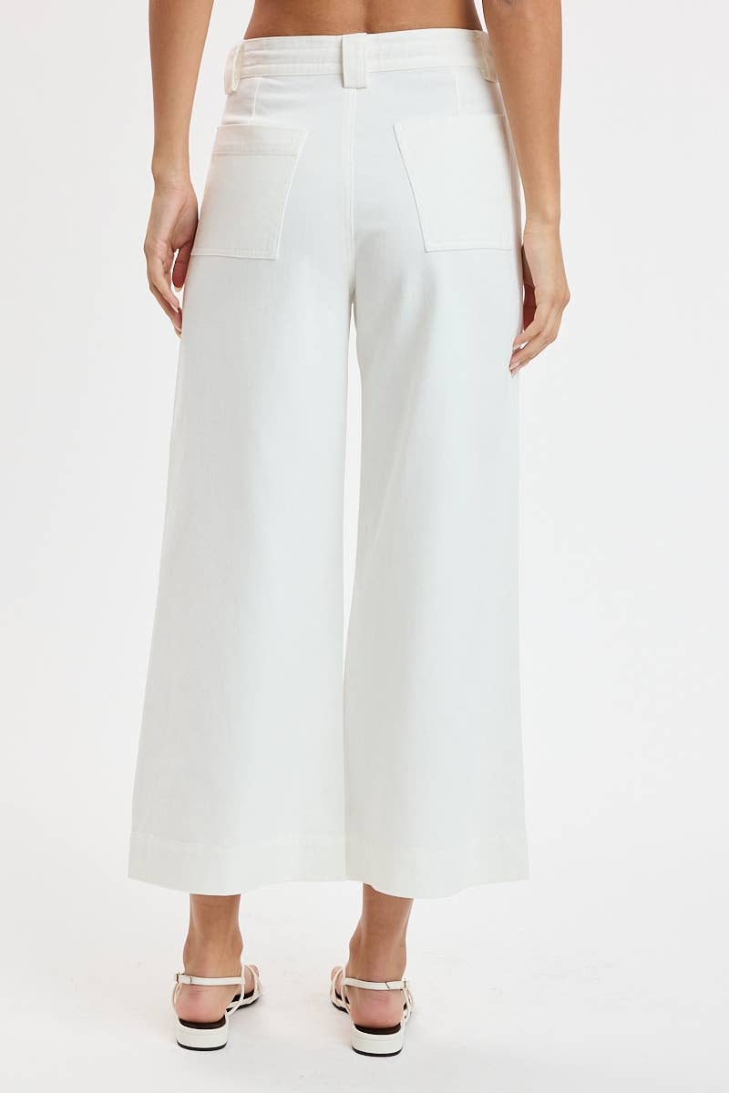 Ivory Ease Wide-Leg Pants