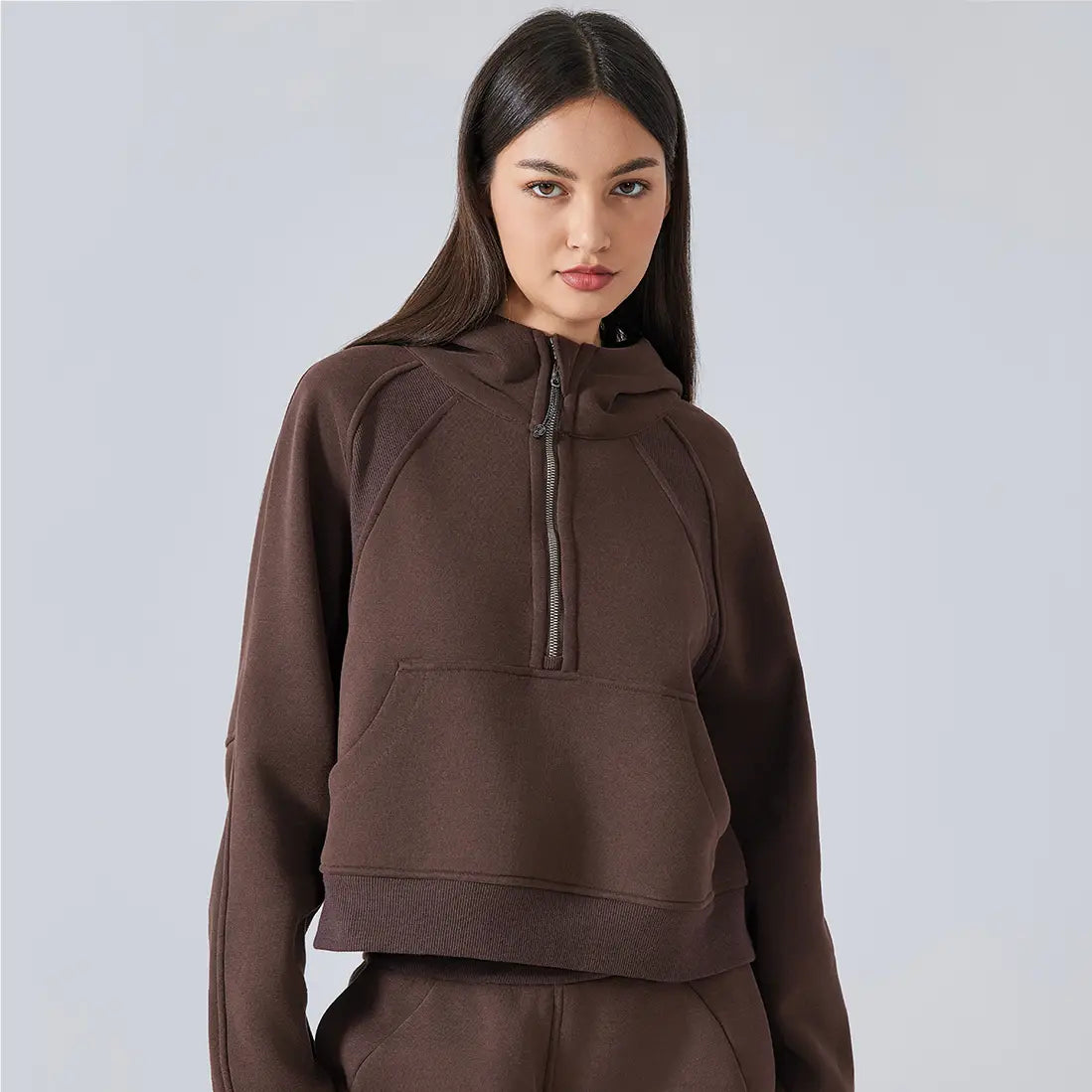 Cozy Cocoa Half-Zip Hoodie