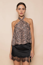 Sienna Snake Print Halter Top