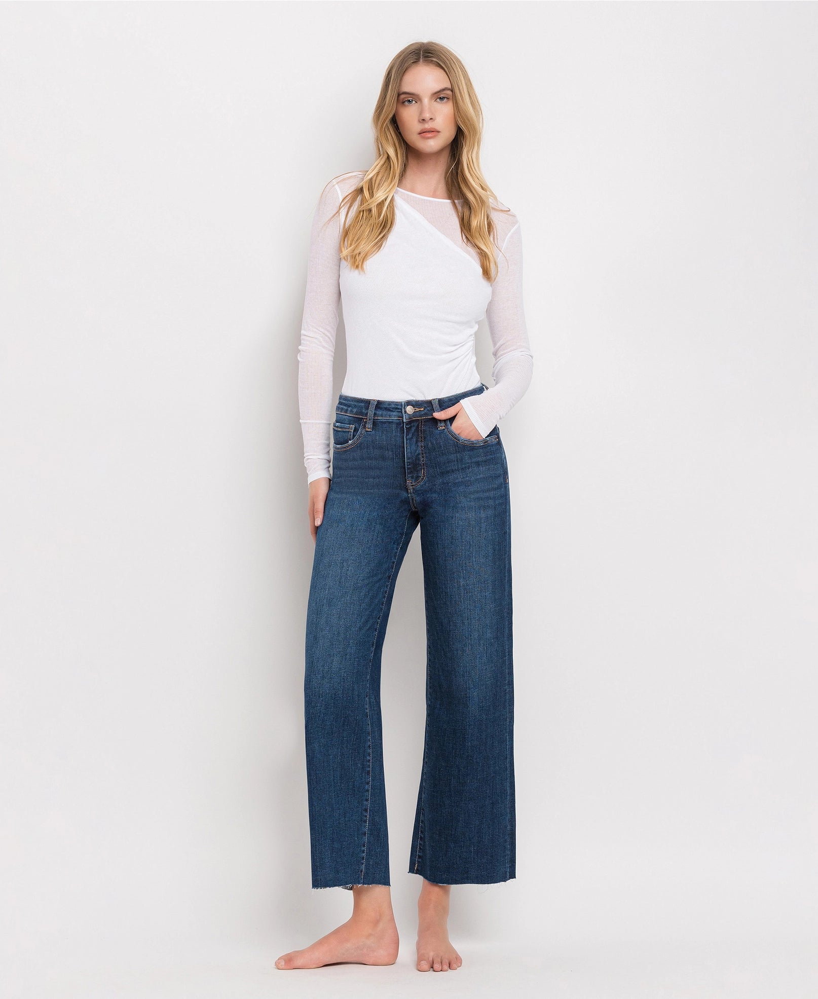 The Vibe Shift Raw Hem Jean