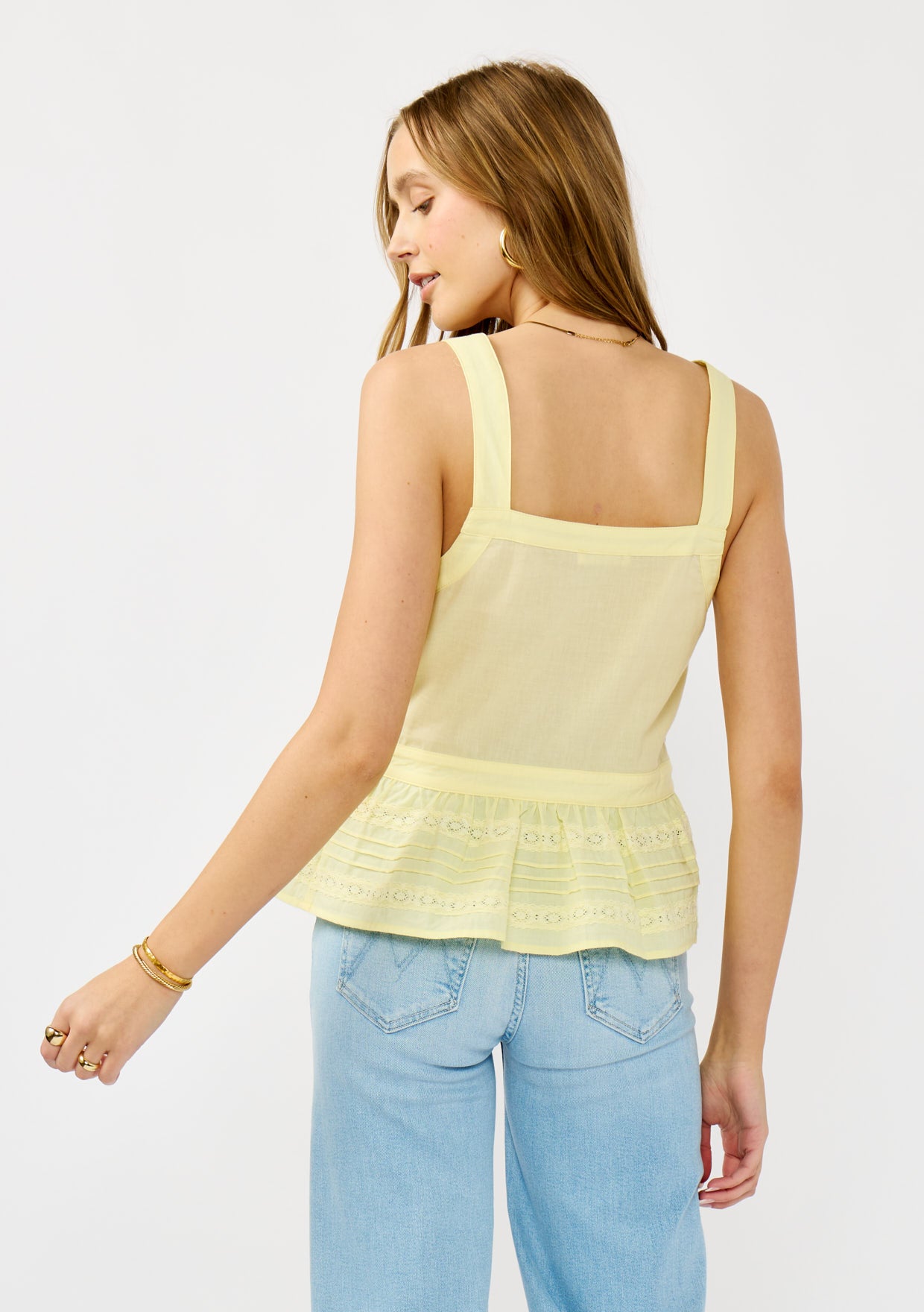 Buttercup Bloom Lace Peplum Top