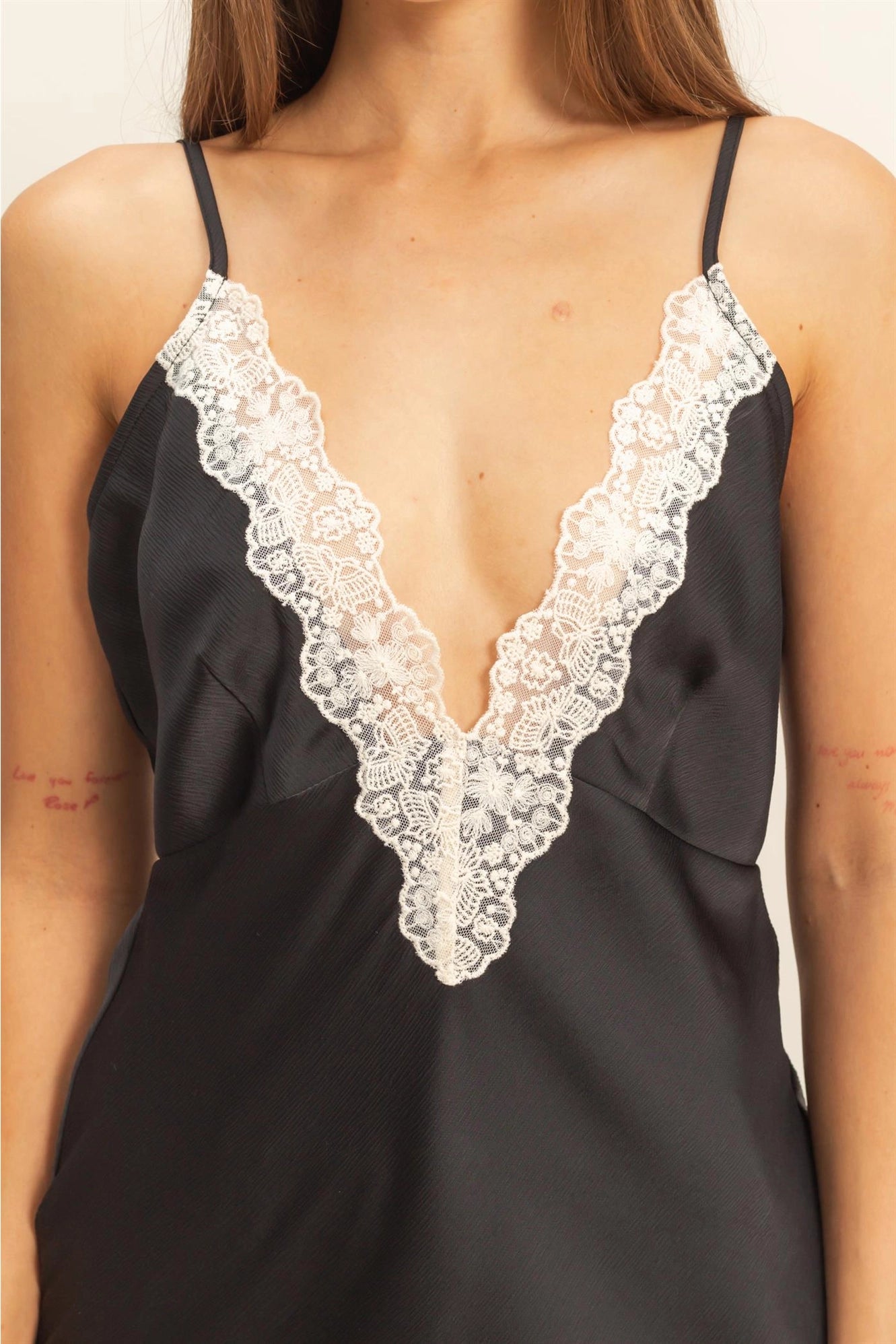 The After Hours Cami – Black Satin & Lace