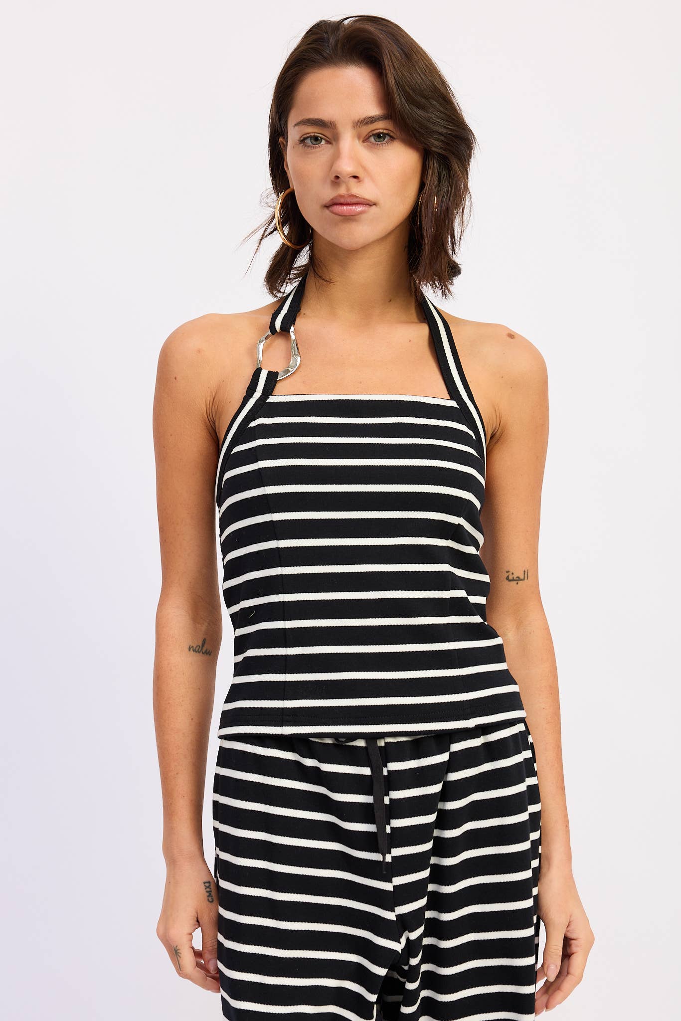 After Hours Stripe Halter Top