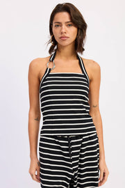 After Hours Stripe Halter Top