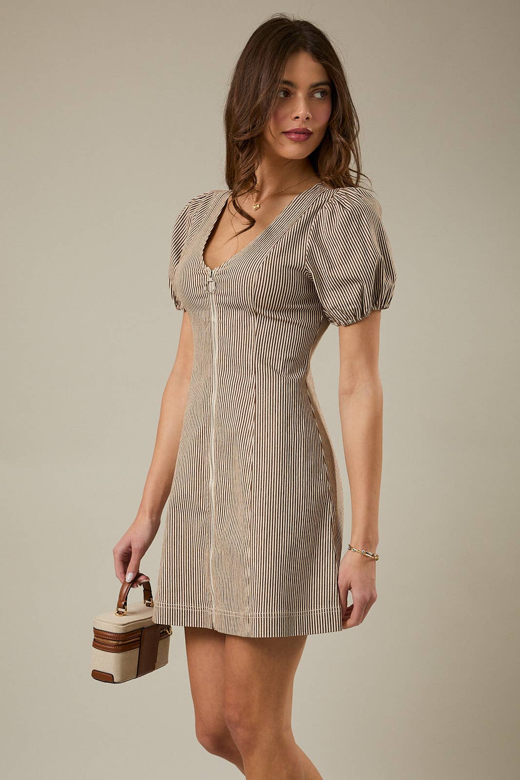 Cafe Stripe Mini Dress