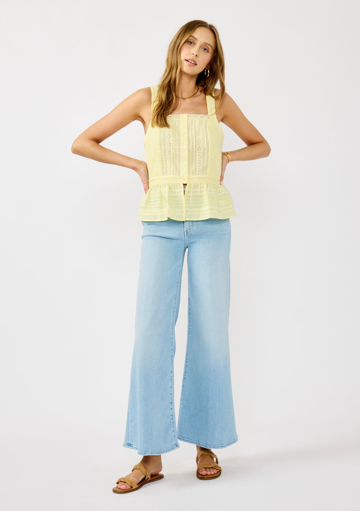 Buttercup Bloom Lace Peplum Top
