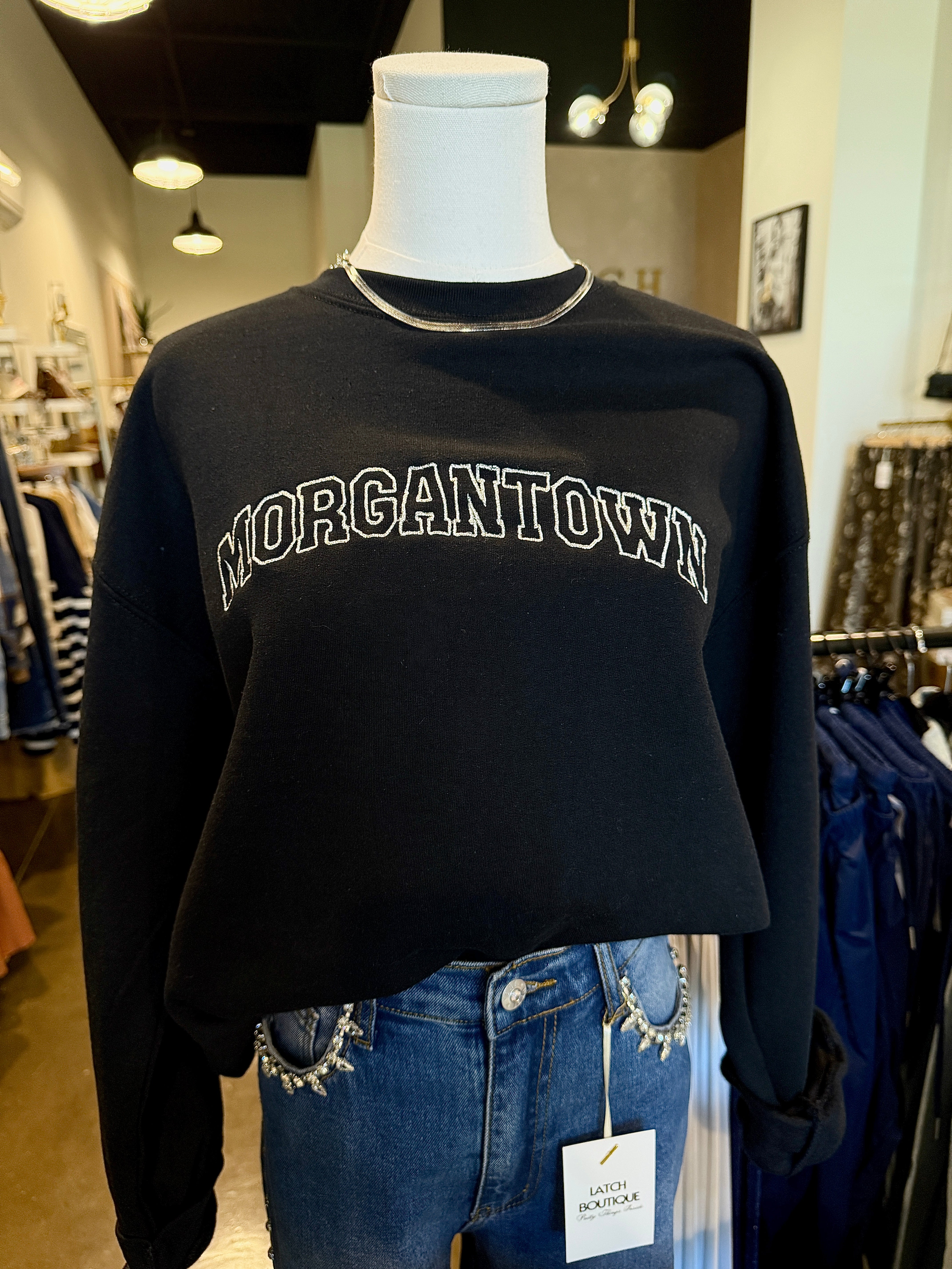 Morgantown Metallic Crewneck 🖤