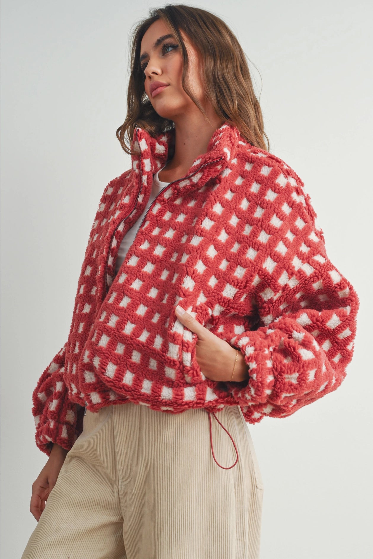 Checker Puff Fleece