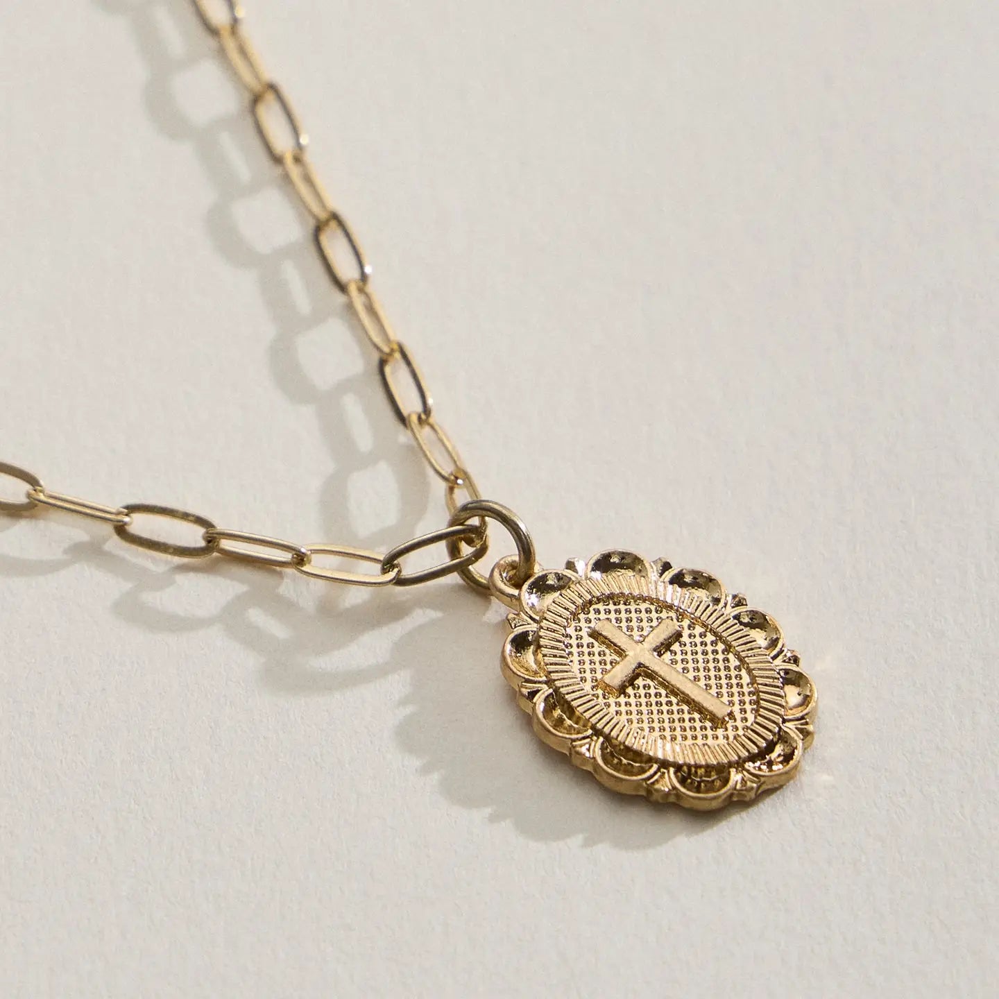 Grace Paperclip Cross Necklace