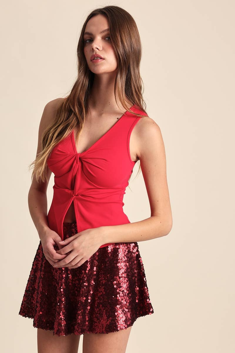 Scarlet Twist Front Top