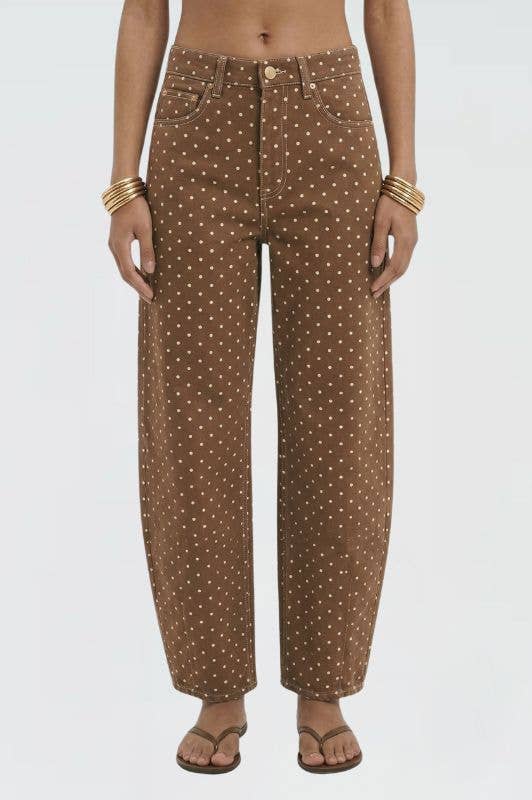 The Dot Detail Barrel Jeans