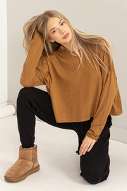 LOUNGING AROUND TOP: BROWN