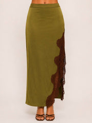 The Sloane Lace-Trim Midi Skirt