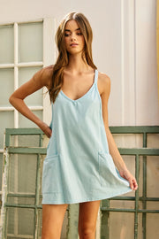Sunny Days Pocket Romper - Blue