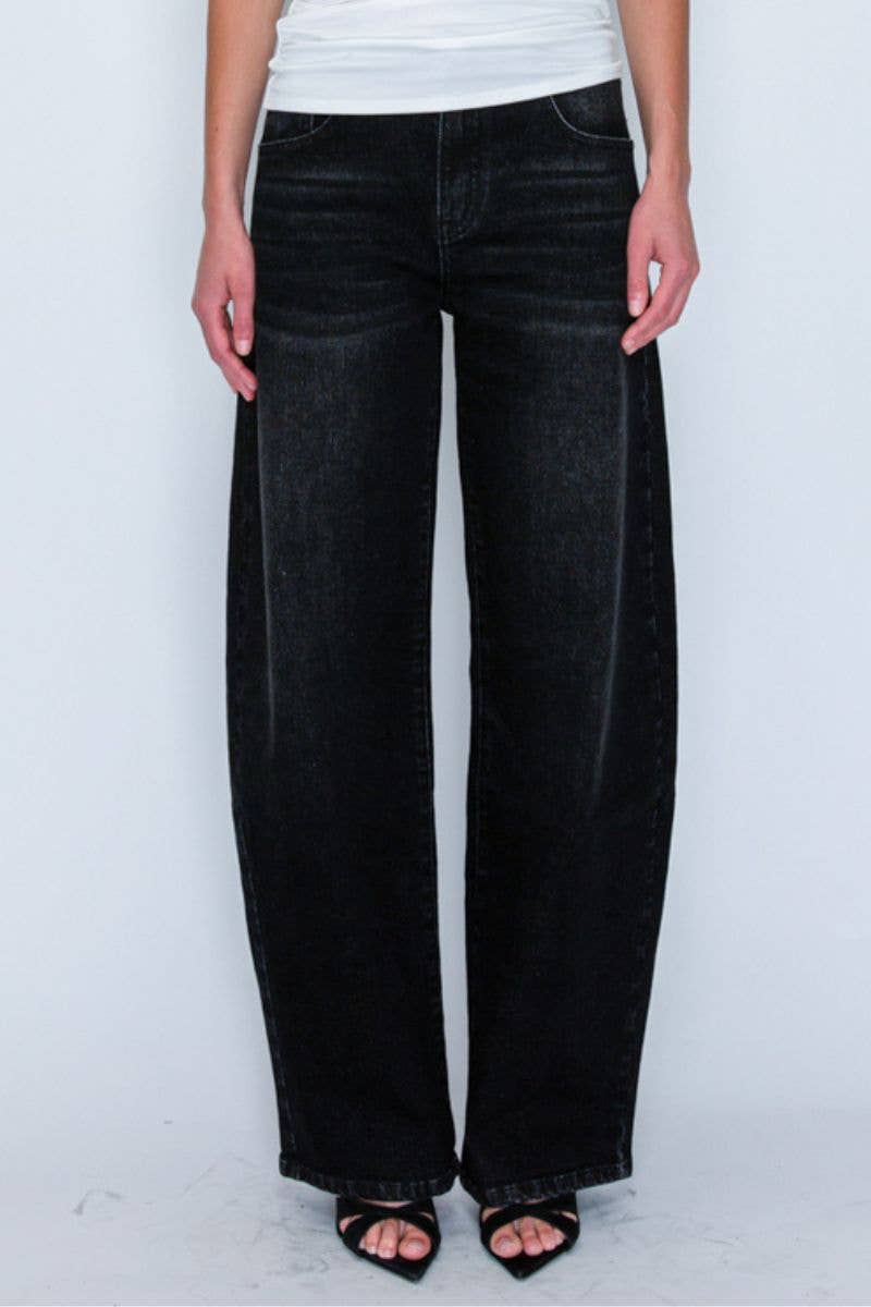 Emerson Wide Leg Jeans-Black