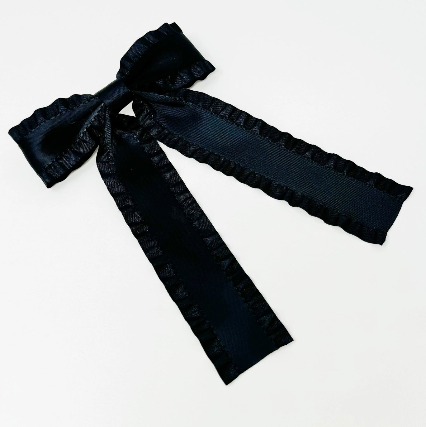 Midnight Black Satin Hair Bow