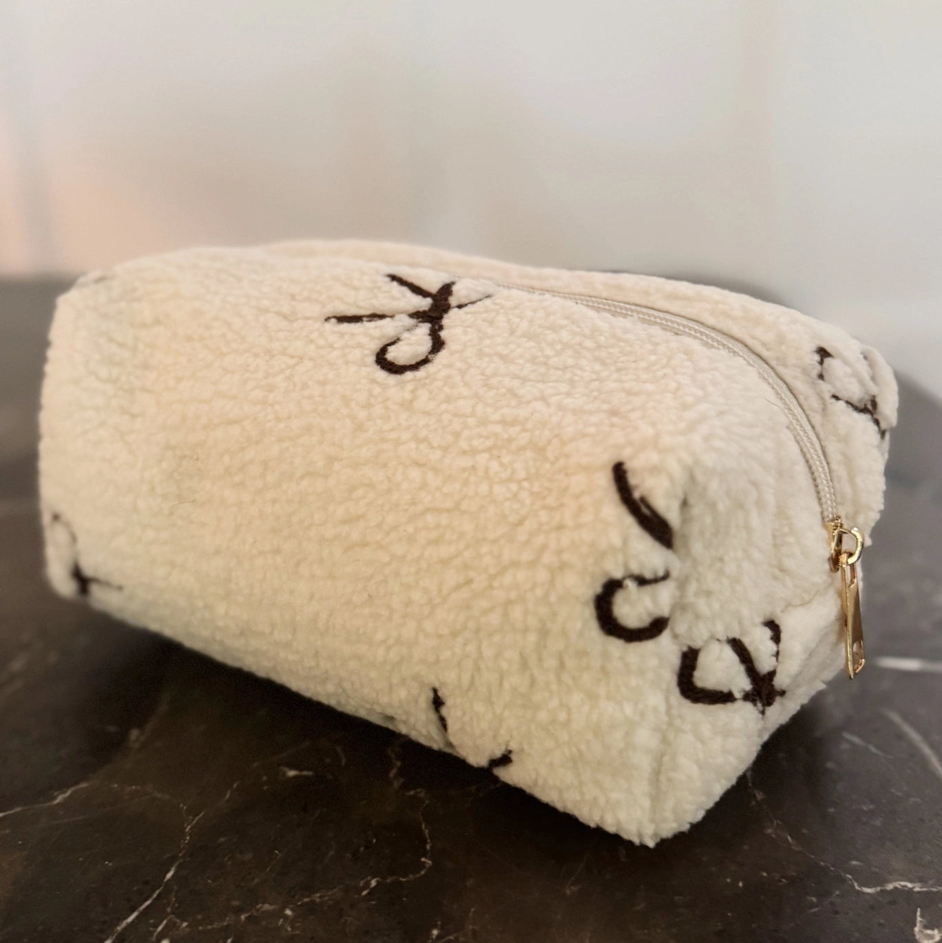 Cosmetics Bag with Leopard Lining