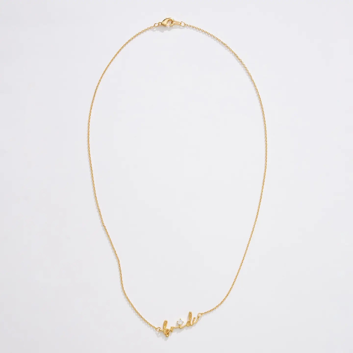Gold Dipped Bride Script Necklace