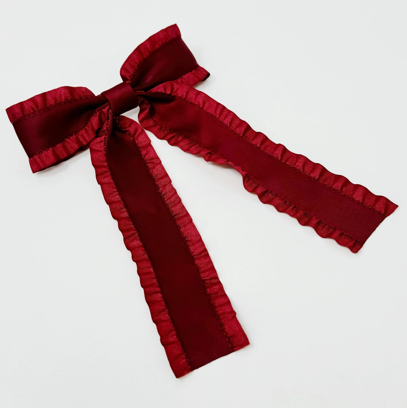 Cranberry Satin Bow Clip